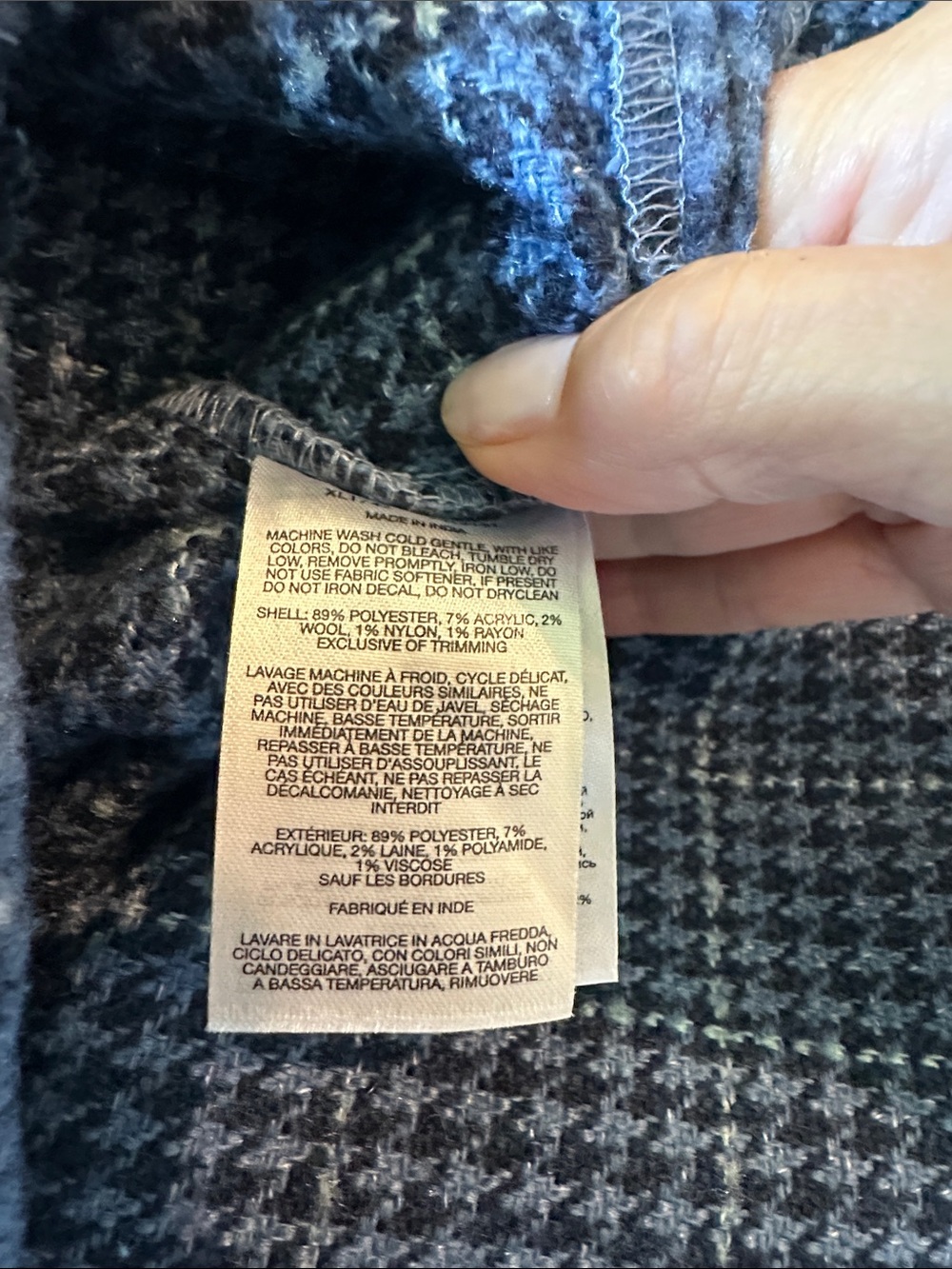 Columbia blue check flannel boxy utility jacket. - Picture 6 of 6